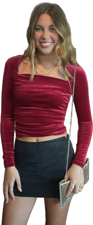 Velvet Long Sleeve Top