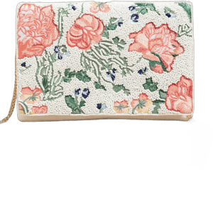 Sandy Floral Beaded Clutch Handbag