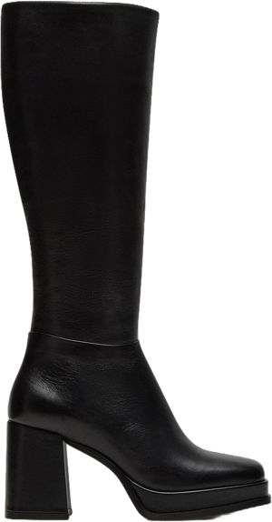 Steve Madden Women's Mystery Leather Block Heel Platform Boots