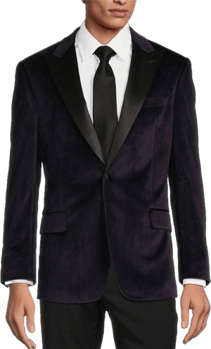 Tre Vero Men's Modern Fit Velvet Tuxedo Sport Coat