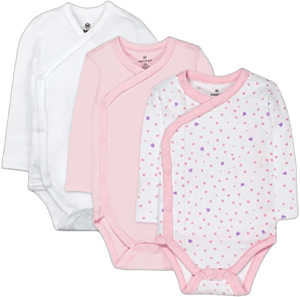 HonestBaby 3-Pack Organic Cotton Long Sleeve Side-Snap Bodysuits