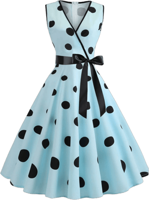 Retro Stage 1950s Bow Polka Dot Swing Dress