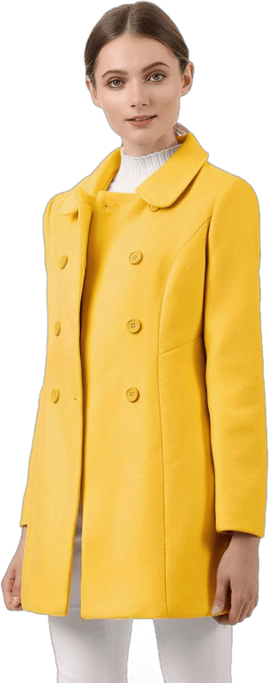 INSPIRE CHIC Women's Christmas Peter Pan Collar Double Breasted Long Trench Winter Pea Coat