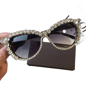 Oversized Bling Rhinestone Sunglasses Women Fashion Cat Eye Shades