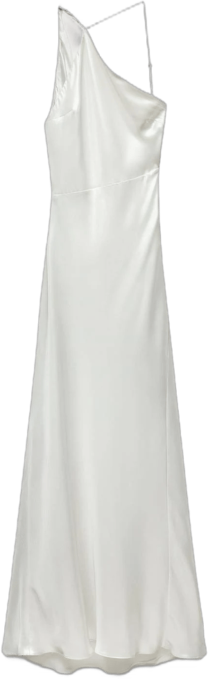 Zara Women's Long Asymmetric Foil Dress