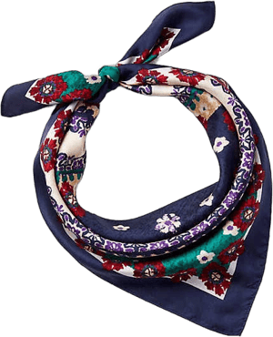 Loft Women's Geo Floral Silk Square Scarf