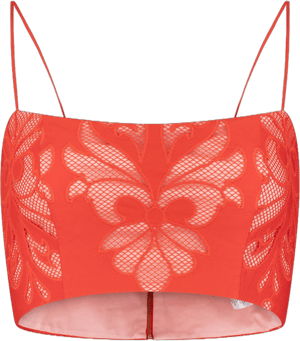 Silvia Tcherassi Trini Embroidered Cotton Crop Top