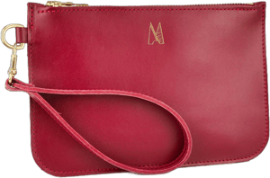 Handmade Italian Leather Clutch Bag with Wristlet