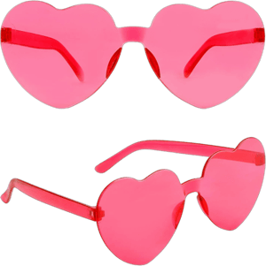 Women's Heart Shaped Rimless Sunglasses