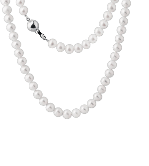 KLENOTA Freshwater Pearl Necklace with Silver Clasp