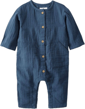 Little Planet Baby Girls Organic Cotton Gauze Button-Front Romper