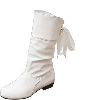 Women's British Style Flat Bow Lacing High Boots