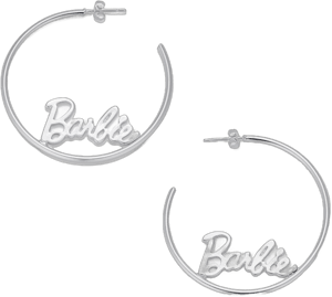 Barbie Script Logo Hoop Earrings