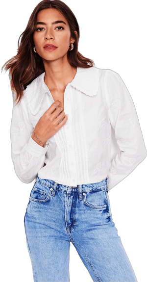 Boden Women's Embroidered Collar Blouse