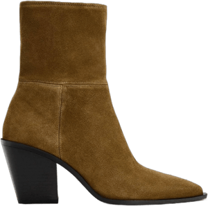 Women Zara Split Leather Ankle Boots