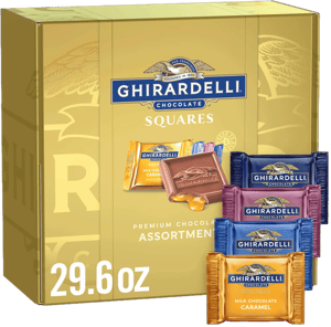 Ghirardelli Premium Chocolate Assortment Squares Gift Box, 29.6 oz