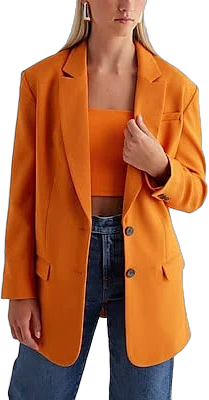 Oversized Boyfriend Twill Blazer