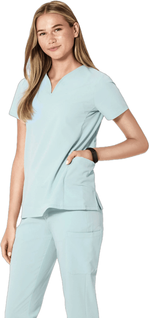 Mandala Scrubs Curved V-Neck Top