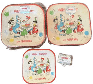 Vintage 60's The Flintstones Birthday Paper Party Plates Supplies 20 Plates