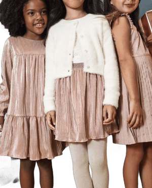 Girls' Hanna Andersson Pink Metallic Pleated Skirt in 100% Cotton