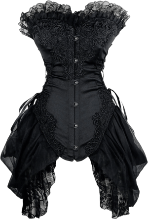 Charmian Women's Strapless Floral Embroidery Gothic Corset with Lace Skirt