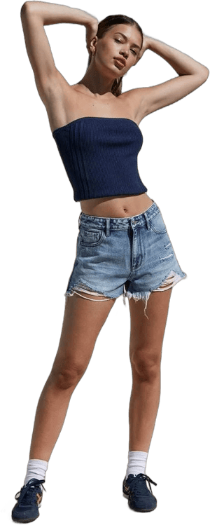 Pacsun Women's High-Waisted Ripped Denim Shorts