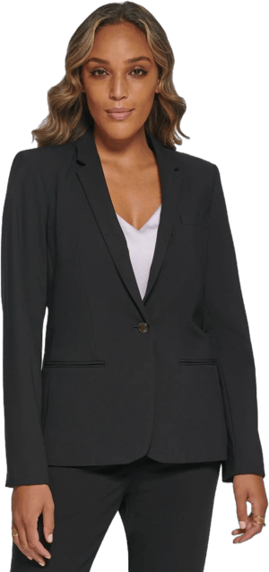 Calvin Klein Womens One-Button Blazer