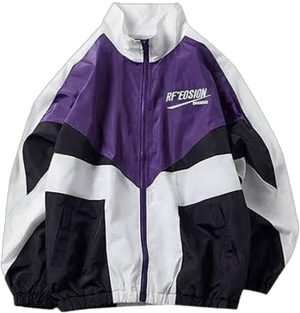 Women's Oversized Varsity Zip-Up Windbreaker Jacket