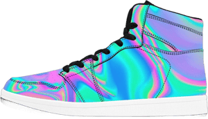 Holographic Psychedelic High Top Sneakers