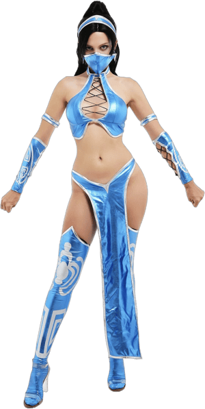 Women's Game Fighting Cosplay Costume Outfit with Wristbands and Stockings