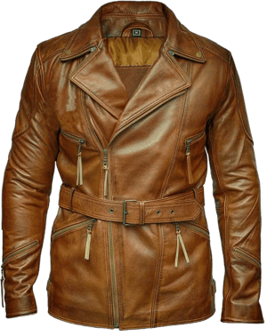 Hawk&Bull Men's Double Breasted Leather Coat