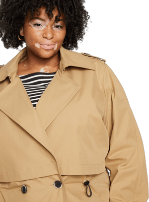 Universal Standard Women's Leonard Cropped Water Repellent Trench Jacket