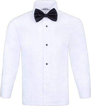 s.H. Churchill & Co Boy's. White Tuxedo Shirt with Bow Tie and Studs