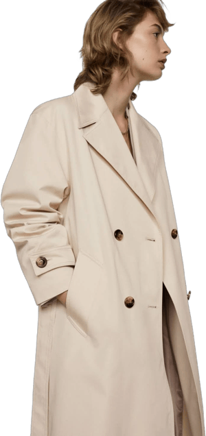 MANGO Women's Angela Double-Breasted Water Repellent Trench Coat