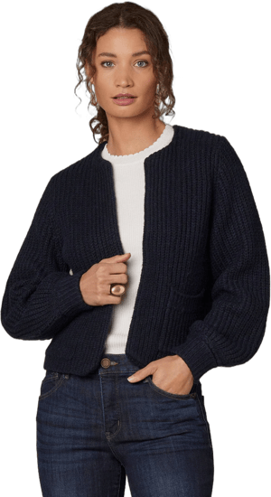 Wit & Wisdom Women's Marled Blouson Sleeve Cardigan