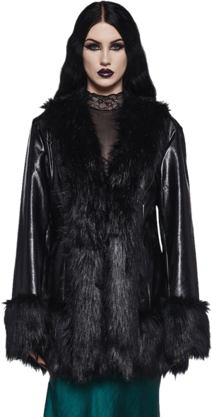 Widow Your Darkest Hour Vegan Leather Coat