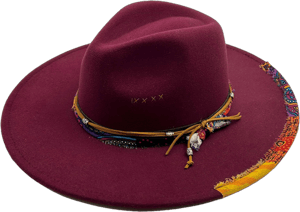 Wotfim Big Wide Brim Fedora Hat for Women Man Felt Panama Hat with Band Western Outdoor Hat