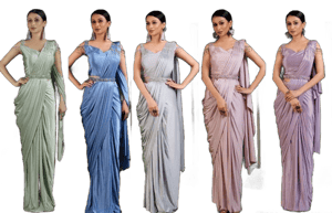 Women's Indowestern Saree with Blouse