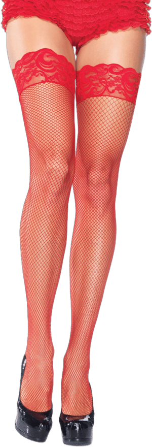 Stay Up Fishnet Lace Top Thigh Highs