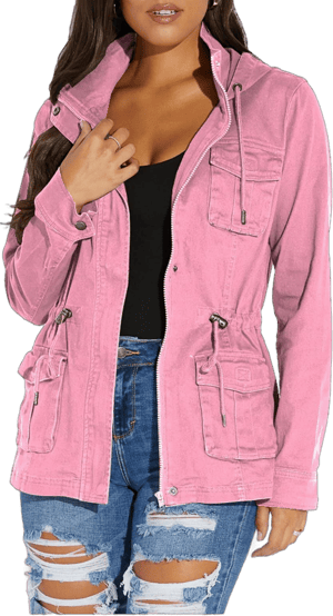 sexycherry Casual Jackets for Women Long Sleeve Lightweight Outwear Bomber Coats with Pockets