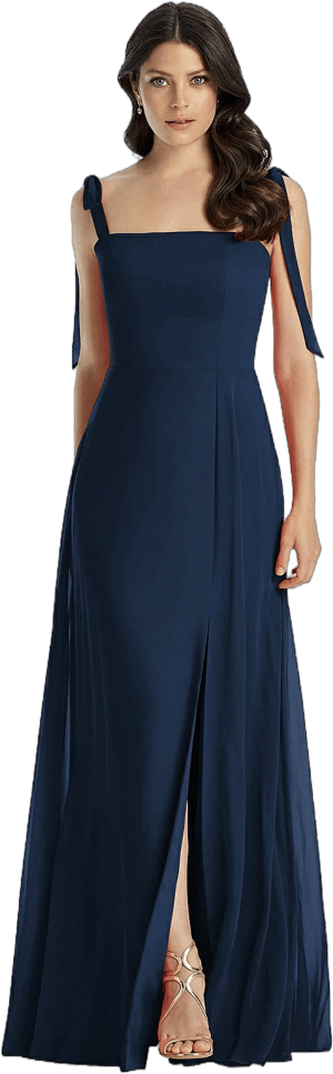 Dessy Collection Dresses Dessy Collection Tie Shoulder Chiffon Maxi Dress