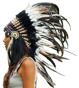 Black and White Mixed-Feathers Native American Headdress 75cm Indian Headdress American Chief Native American Headdress with Feathers War Bonnet