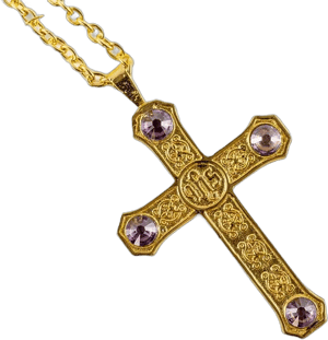 IHS Gold Plated Pectoral Cross with Chain