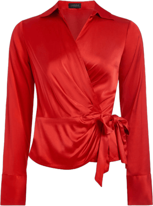 Fervor Satin Wrap Blouse