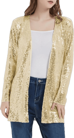 Anna-Kaci Women's Sequin Open Front Jacket