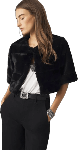 White House Black Market Women's Faux Fur Bolero