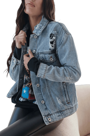 Ariana Distressed Denim Jacket