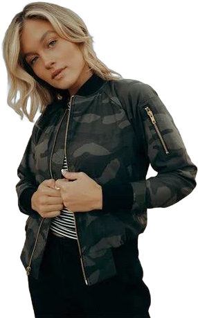 Albion Fit Women's Camo Bomber Jacket