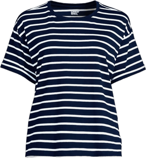 Lands' End Women's Oversized Supima Short Sleeve Crew Neck T-Shirt