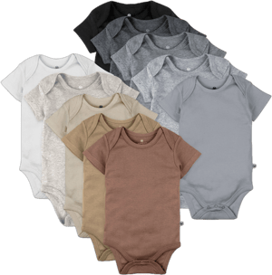 HonestBaby 10-Pack Organic Cotton Short Sleeve Bodysuits